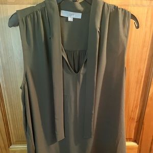 Loft Sleeveless Front Tie Sleeveless Blouse. Size Large.